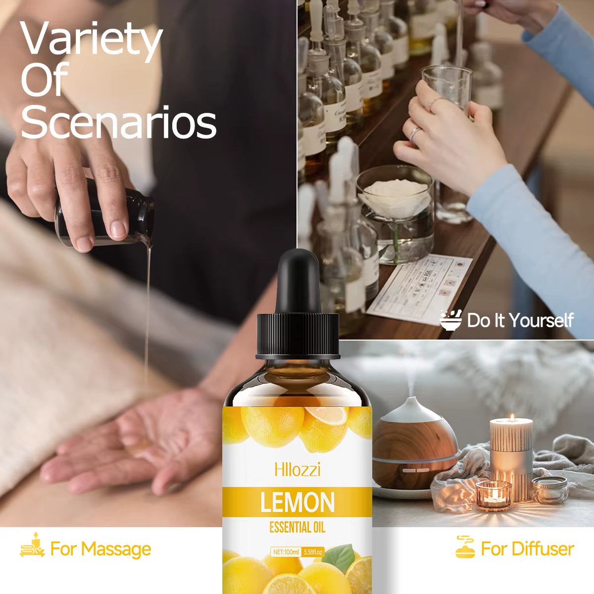 30Ml/60Ml/100Ml Lemon Skin Care Essential Oil Fruit Extract Essential Oil for Body Care