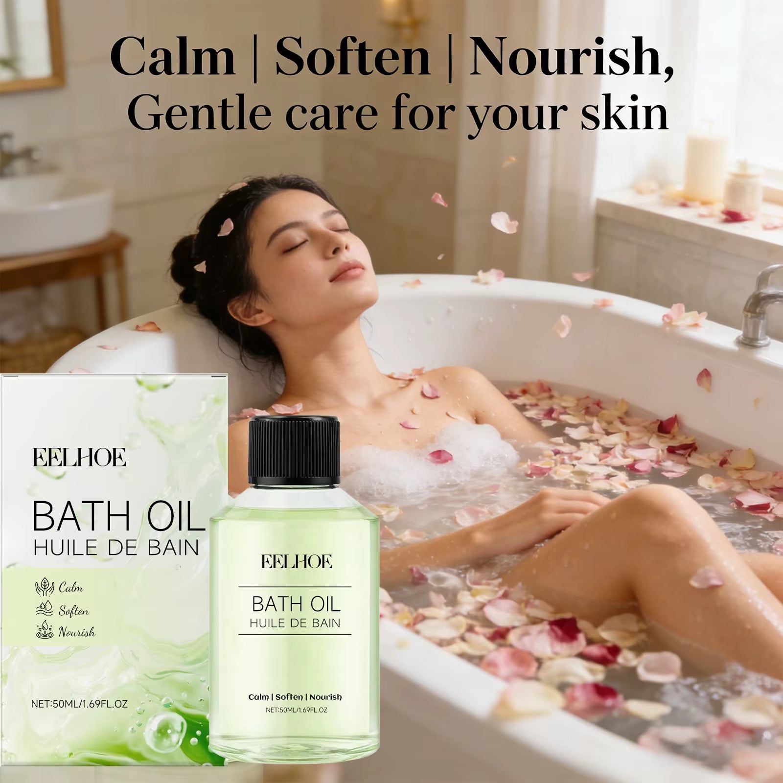 Moisturizes Bath Oil Remove Dirt Soothes Muscles Relieve Stress Promotes Relaxation Long Lasting Fragrance Body Care Shower Oil